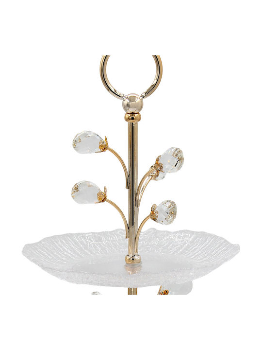 Keskor Decorative Glass Gold Platter 27x27cm