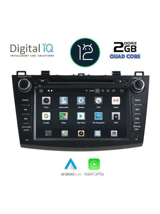 Digital IQ Auto-Audiosystem für Mazda 3 2009-2014 (Bluetooth/USB/Eingebautes Wi-Fi / GPS / Apple CarPlay / Android Auto) mit 8 Zoll Touchscreen