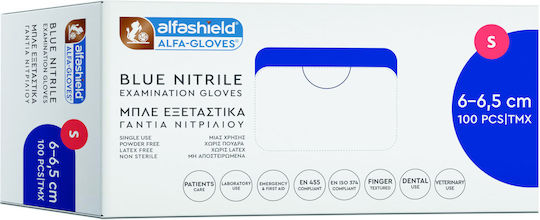 Karabinis Medical Alfashield Alfa Gloves Гащеризони Нитрил Без прах в Син цвят 100бр
