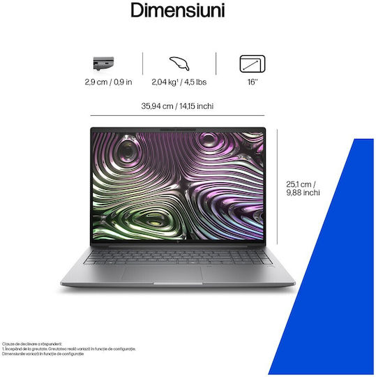 HP ZBook X G1i 16" IPS FHD+ (Ultra 7-255H/32GB/1TB SSD/RTX PRO 1000 Blackwell/Windows 11 Pro) (Tastatură US)