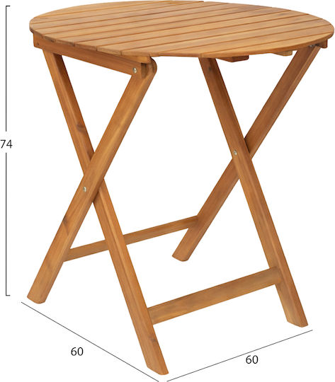 Truyen Foldable Table 60x60x74 Natural Truyen Foldable Table 60x60x74 Natural
