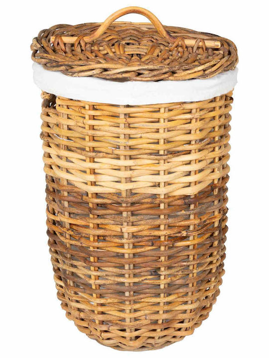 vidaXL Wicker Laundry Basket with Lid Brown