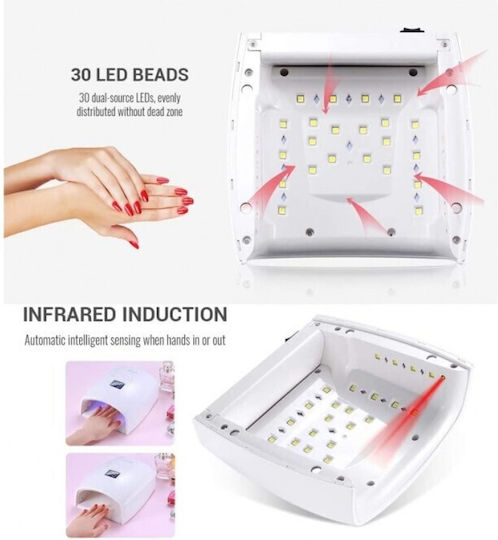 Rechargeable Nail Polish Curing Lamp UV / LED Battery 66W White