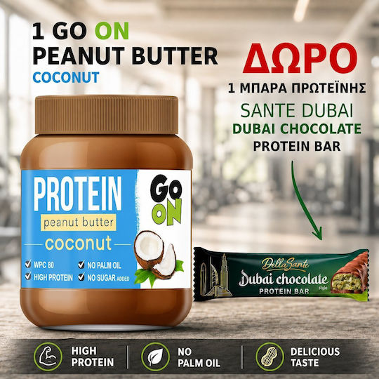 Angebot Erdnussbutter Kokosnuss Go On 350g+Geschenk Proteinriegel Sante Dubai 45g