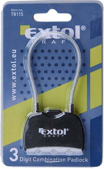 Lacăt cu Combinație Extol Cablu cu Trei Cifre 150 Mm
