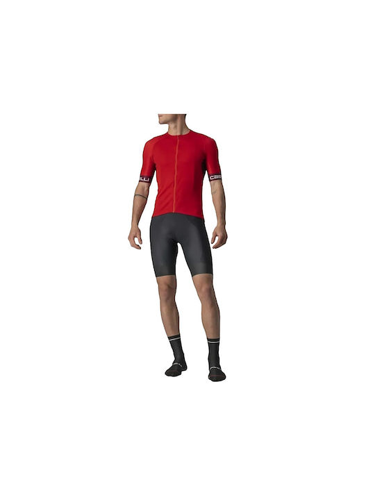Castelli Tricou De Ciclism Pentru Bărbați Cu Mâneci Scurte Roșu