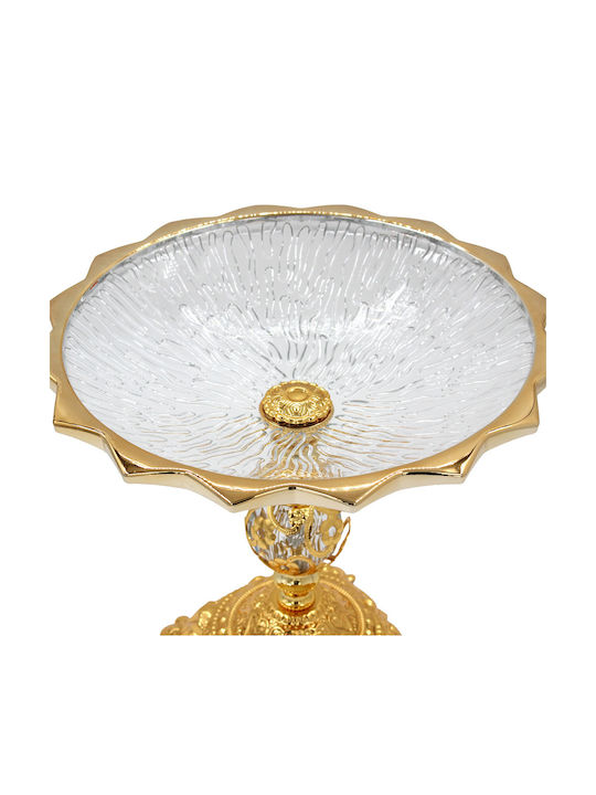 Keskor Glass Gold Cake Stand 24x24x22cm