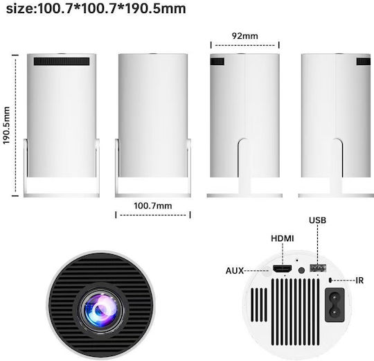 AK-300 Max Mini Proiector 3D LCD HD Lampă LED cu Wi-Fi și Difuzoare Încorporate CDB-42