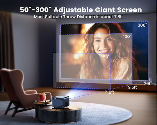 Wimius K9 Mini Projector LCD Full HD with Wi-Fi and Built-in Speakers