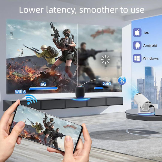 AK-300 Max Mini Proiector 3D LCD HD Lampă LED cu Wi-Fi și Difuzoare Încorporate CDB-42