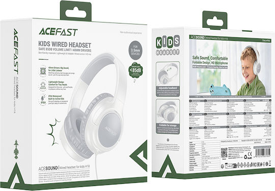 Acefast H18 Ενσύρματα Παιδικά Over Ear Ακουστικά Γκρι