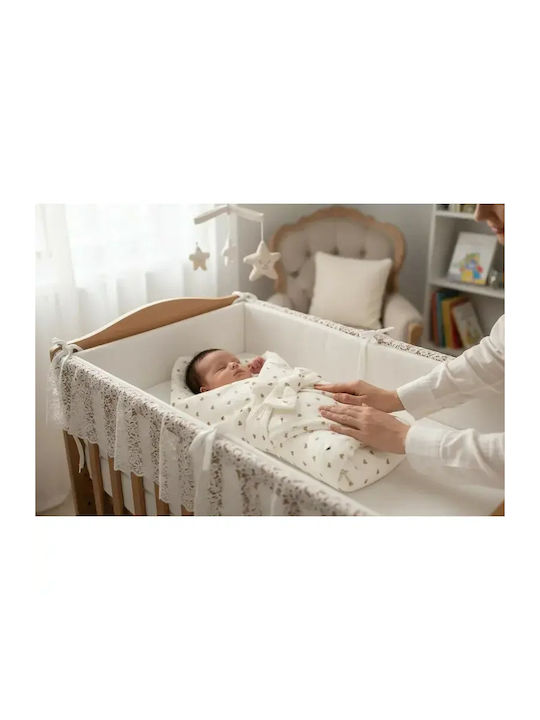 New Baby Pătură Pepinieră Swaddling 100% Bumbac Bej 75x75cm