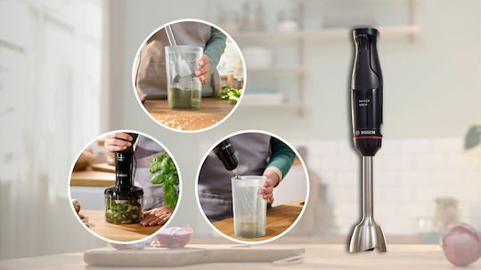Bosch Serie 4 Blender de Mână cu Tijă din Inox 1000W Negru