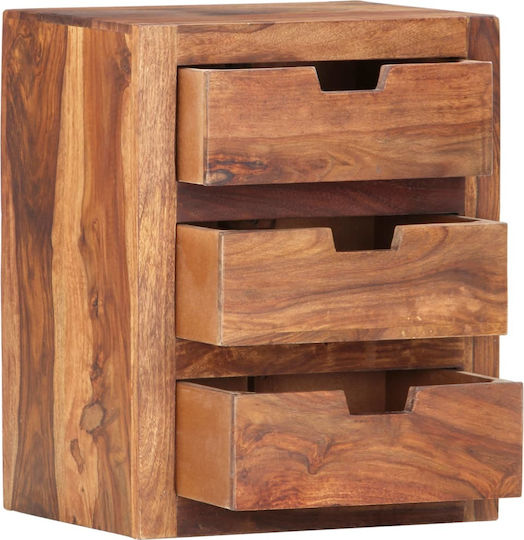 Нощно Шкафче Дървено Бежово 40x30x50см