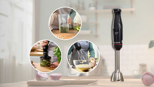 Bosch Serie 4 Ръчен Блендер с Неръждаема Пръчка 1000W Черен
