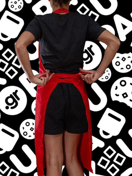 Jordan Red Kitchen Apron with Pockets Adults