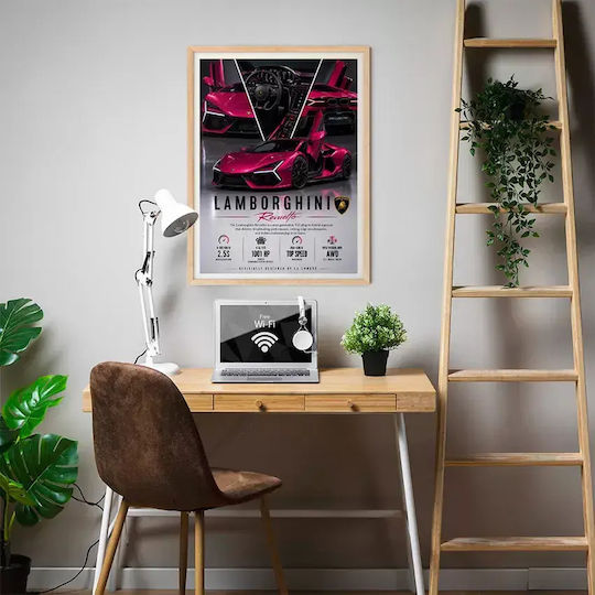 Poster Lamborghini Revuelto Cr14 21cm X 30cm White Wooden Frame