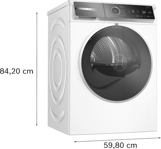 Bosch Serie 8 Στεγνωτήριο 9kg με Αντλία Θερμότητας