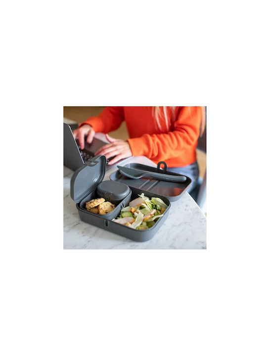 Koziol Set Plastic Grey Lunch Boxes 23x17cm 3 Pieces