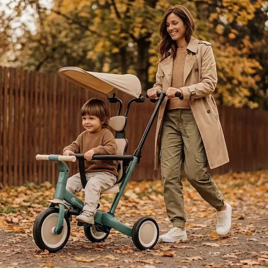 Petite & Mars Turbo Tricicletă pentru copii cu mâner pentru părinți 5 în 1 pentru 1.5+ ani Albastră