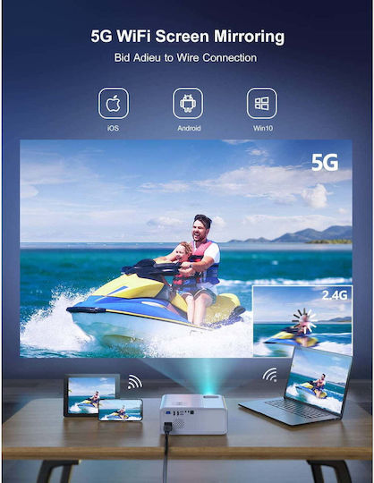 Wimius W7 Mini Proiector LCD Full HD Lampă LED cu Wi-Fi