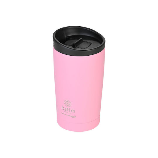 Estia Travel Mug Save The Aegean Recyclable Thermos Stainless Steel BPA Free 350ml Blossom Rose