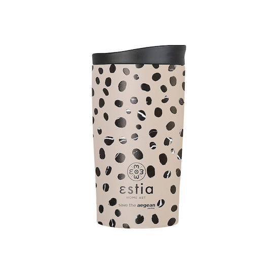 Estia Travel Mug Save The Aegean Рециклируем Чаша Термос Неръждаема стомана Без BPA 350мл Leopard Taupe