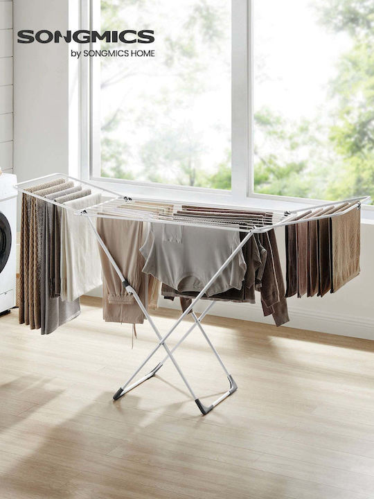 Songmics Folding Floor Plastic Clothes Drying Rack 50x182cm