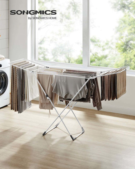 Songmics Folding Floor Plastic Clothes Drying Rack 50x182cm