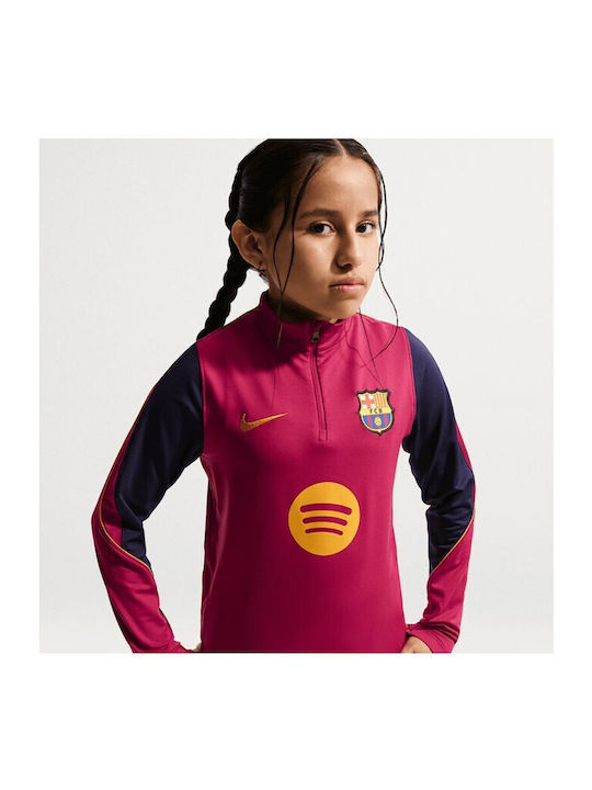 Kids Long-Sleeved Dri-Fit Red FC Barcelona Drill Top