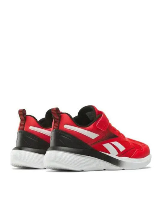 Rush Runner 6.0 Elastic Lace Kids Sports Shoes Running With Hoop & Loop Closure Red