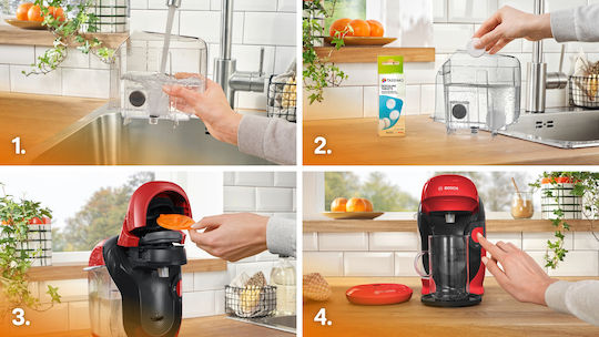 Bosch Кафемашина за капсули Tassimo Налягане 3.3бар Червена