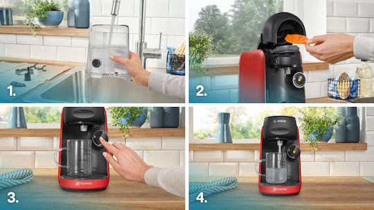 Bosch Pod Coffee Machine Tassimo Pressure 15bar Red