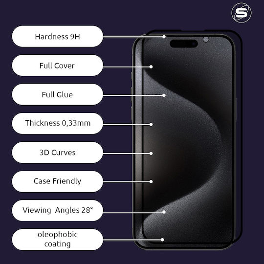 Privacy Glass Sonique Premium Series HD Full Cover 9H Xiaomi Poco X8 Pro 5G Черен