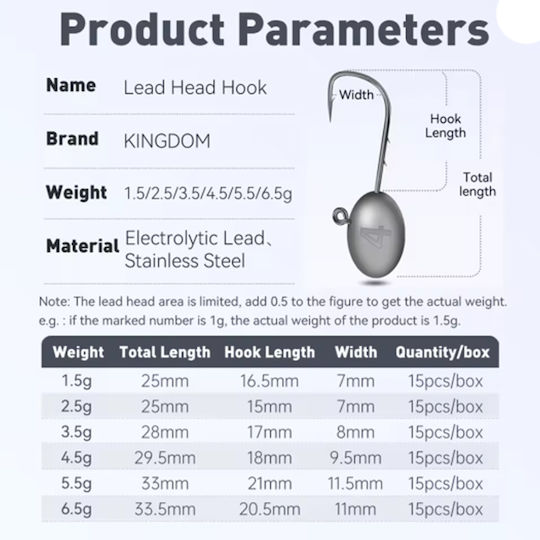 Kingdom Lead Head Hook Set 5.5gr