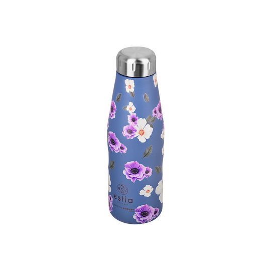 Estia Travel Flask Save the Aegean Recyclable Bottle Thermos Stainless Steel 500ml Garden Blue Estia