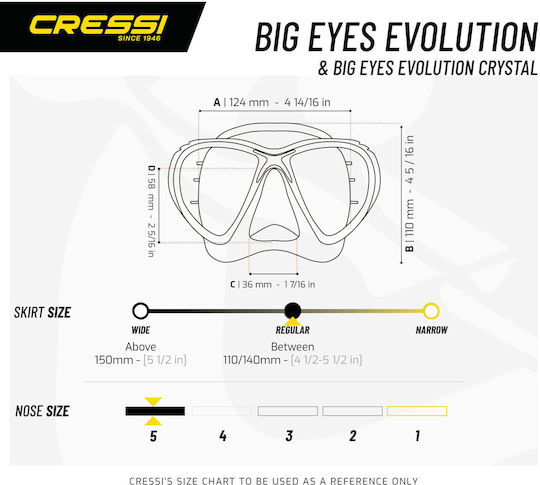 CressiSub Big Eyes Evolution Crystal Tauchmaske Transparent