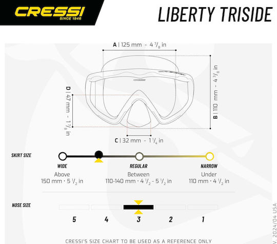 CressiSub Liberty Triside Diving Mask Silicone Black