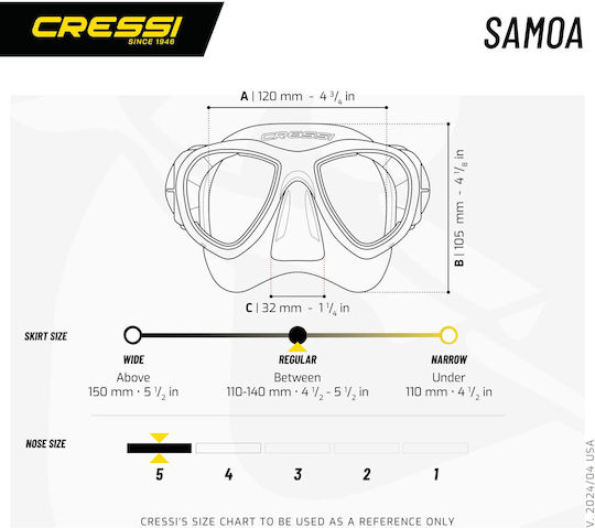 CressiSub Samoa Mască De Scufundare Din Silicon Neagră