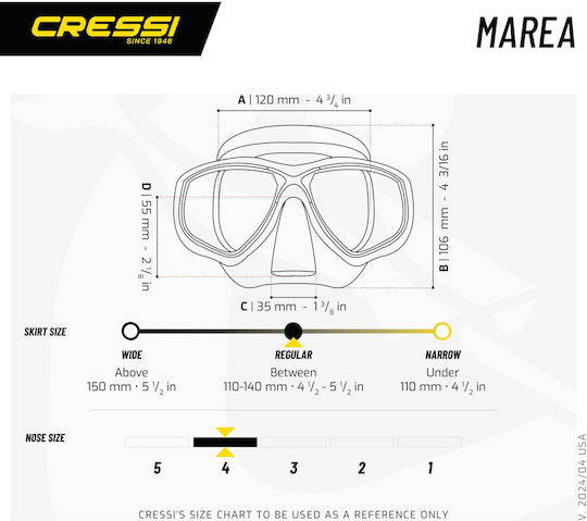 CressiSub Marea Μάσκα Θαλάσσης Clear/Frame Pink