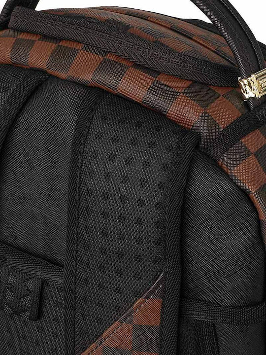 Sprayground Ученическа Раница с Джоб за Бутилка Brown Check Ghost Drip 29 x 15 x 45см