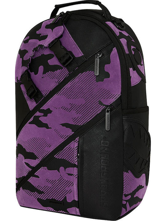 Sprayground Ученическа Раница С Джоб За Бутилка Purple Flocked Camo 29 x 15 x 45см