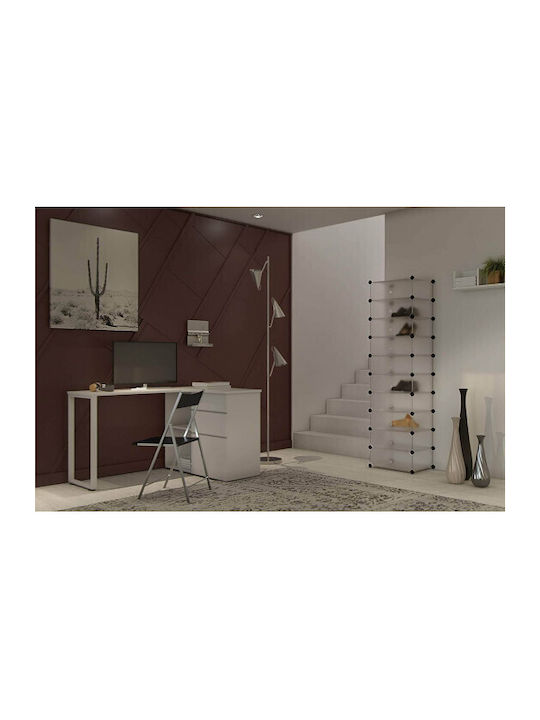 Plastik Schuhschrank mit 10 Regalen Weiß L43xW31xH173cm