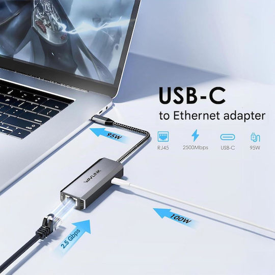 Wavlink Adaptor de rețea USB-C cu conexiune cablată Gigabit Ethernet