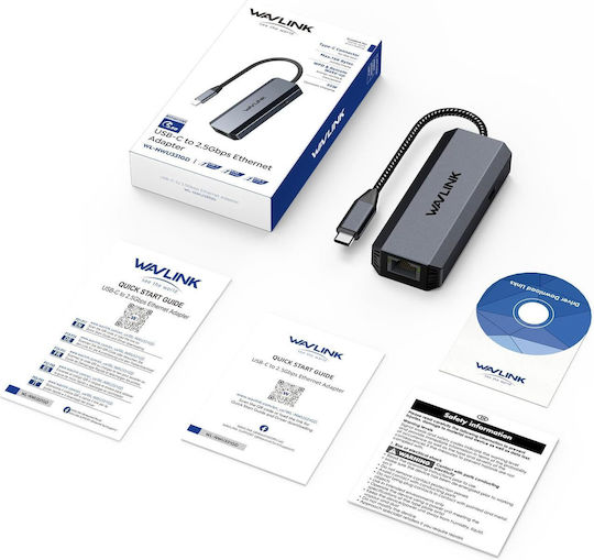 Wavlink Adaptor de rețea USB-C cu conexiune cablată Gigabit Ethernet