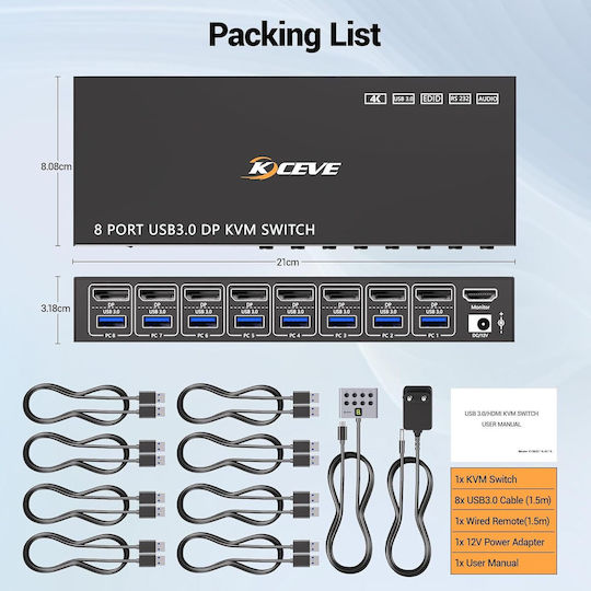 Vertiv X002D6CVCR KVM & Data Switch με DisplayPort / USB / USB 3.0 / Audio / USB 2.0
