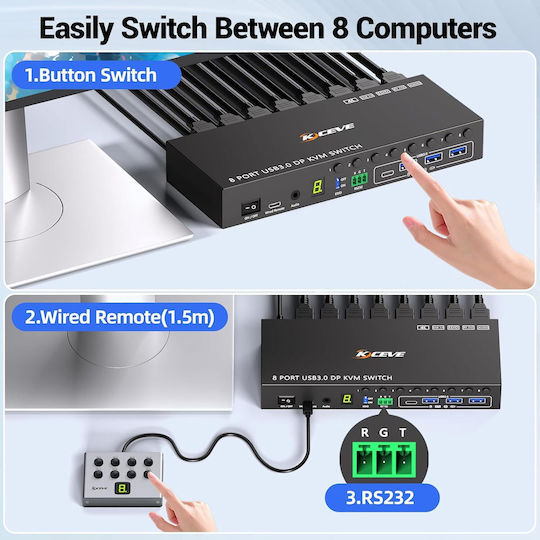 Vertiv X002D6CVCR KVM & Data Switch με DisplayPort / USB / USB 3.0 / Audio / USB 2.0