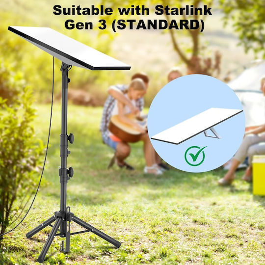 Starlink Gen 3 Suport Antenă Reglabil Trepied 90–180° Înălțime 134 Cm Oțel Inoxidabil Ultra-stabil Cu țăruși Portabil Camping Curte Călătorie