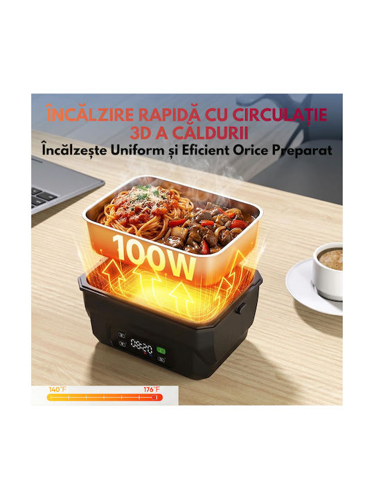 Qova Recipient Electric De Prânz Inox Termos Gri 1.5lt
