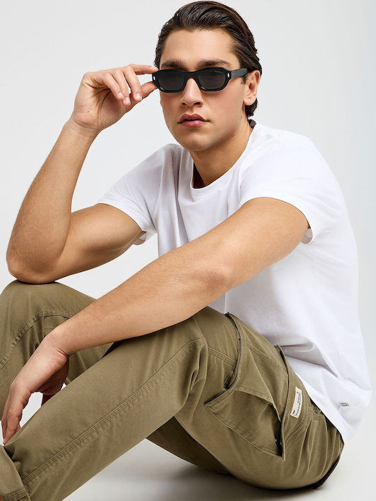 Men's Cargo Elastic Regular Fit Trousers Dusty Khaki